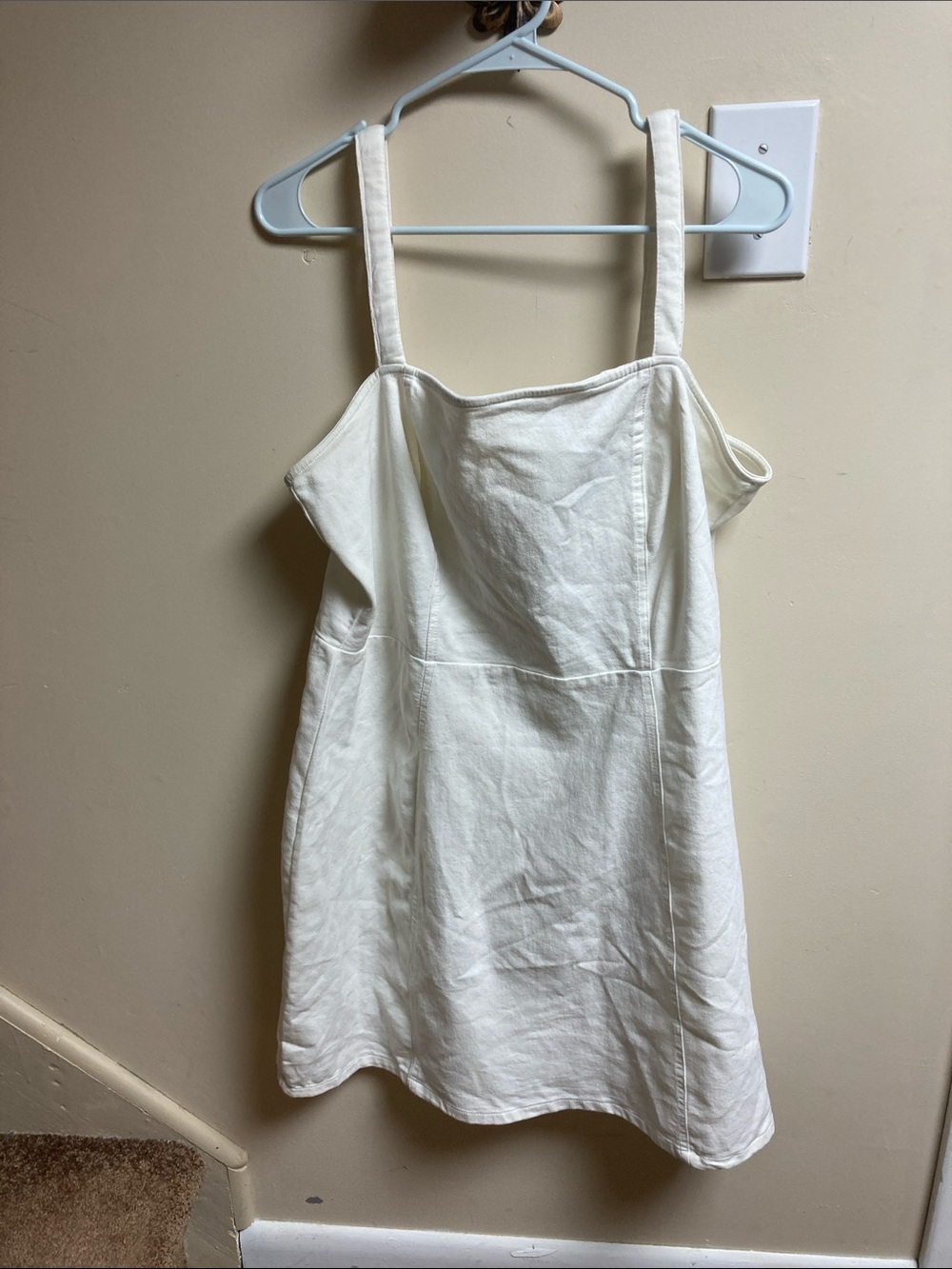 Women’s Cream Midi Square-Neck Sundress